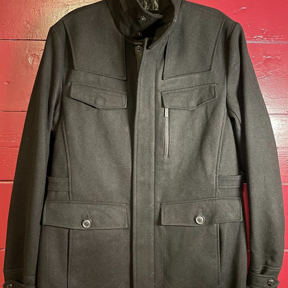Hawke & Co. Black Men's Wool Pea Coat S